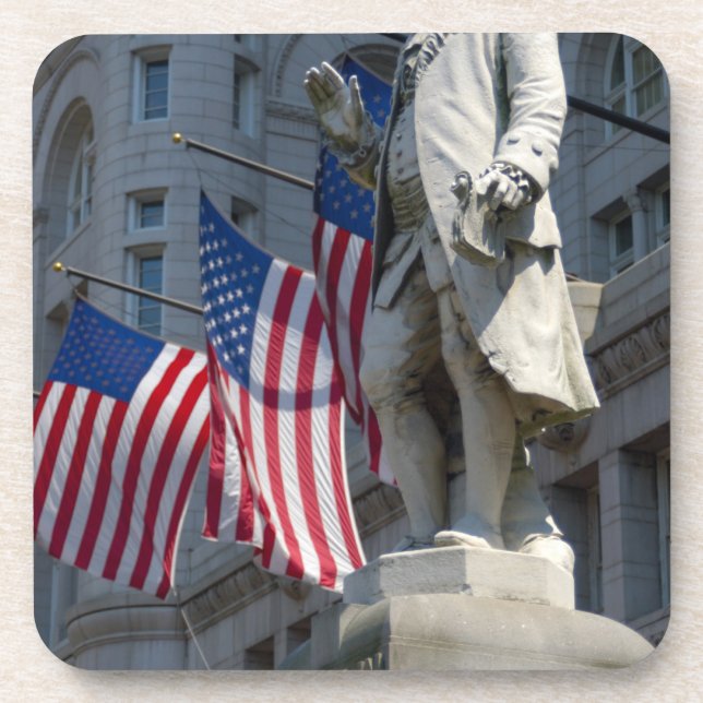 Posavasos estatua de Benjamin Franklin en Washington, DC (Frente)