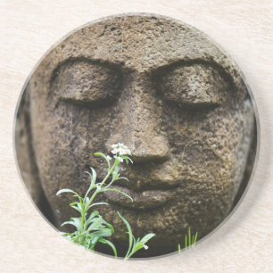 Posavasos Estatua de jardín de piedra con flor