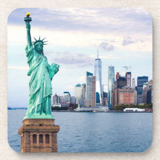 Posavasos Estatua de la Libertad con el World Trade Center