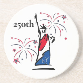 Posavasos Estatua de la Libertad con fuegos artificiales 250
