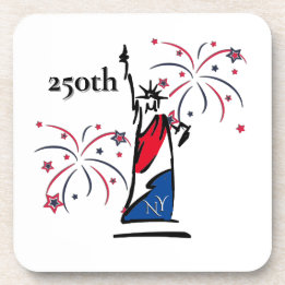 Posavasos Estatua de la Libertad con fuegos artificiales 250