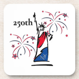 Posavasos Estatua de la Libertad con fuegos artificiales 250
