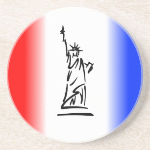 Posavasos Estatua de la Libertad Franja Rojo Blanco Azul