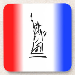 Posavasos Estatua de la Libertad Franja Rojo Blanco Azul