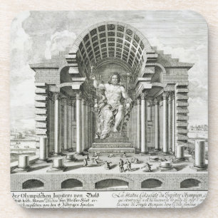 Posavasos Estatua de Zeus olímpico, hecha por Phidias en el