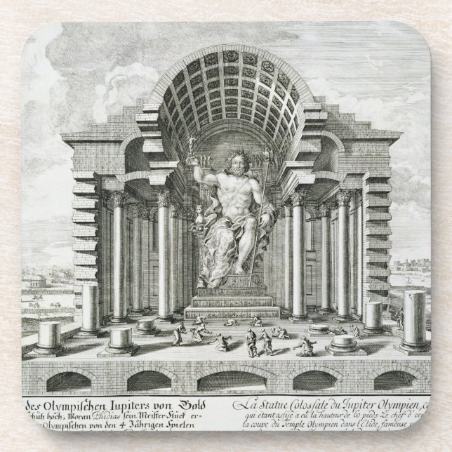 Posavasos Estatua de Zeus olímpico, hecha por Phidias en el (Frente)