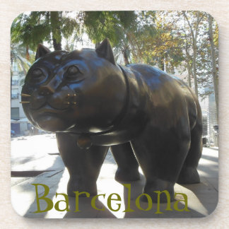 Posavasos Estatua del gato de Barcelona en Las Ramblas