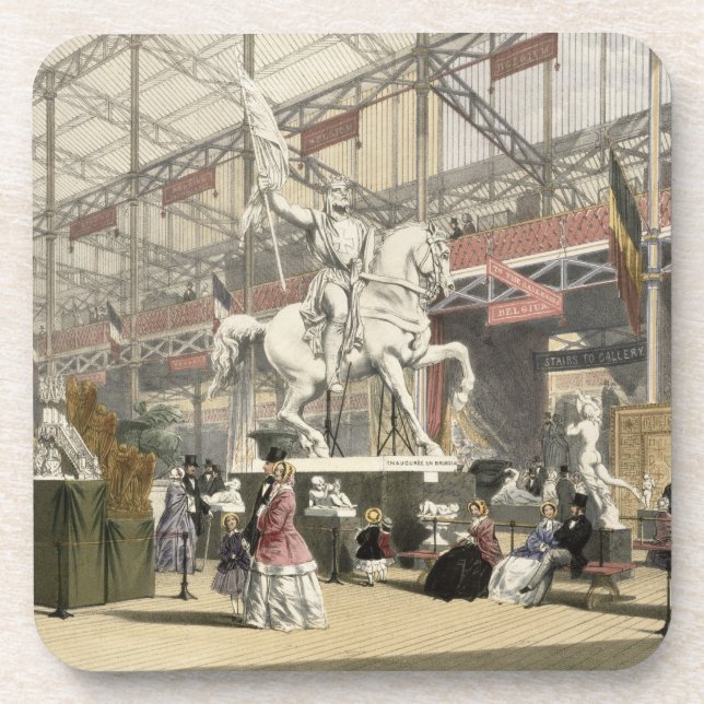 Posavasos Estatuas en la sección de Bélgica del gran Exhibi (Frente)