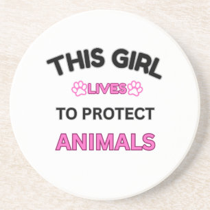Posavasos Este Chica vive para proteger a los animales" - In