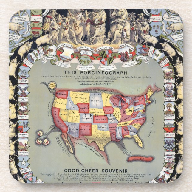 Posavasos ESTE PORCINEOGRAPH, c1876 (Frente)