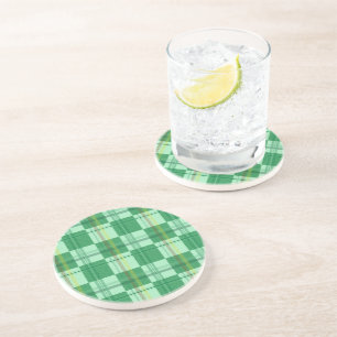 Posavasos Estética de cuadros vibrantes de menta y amarillo
