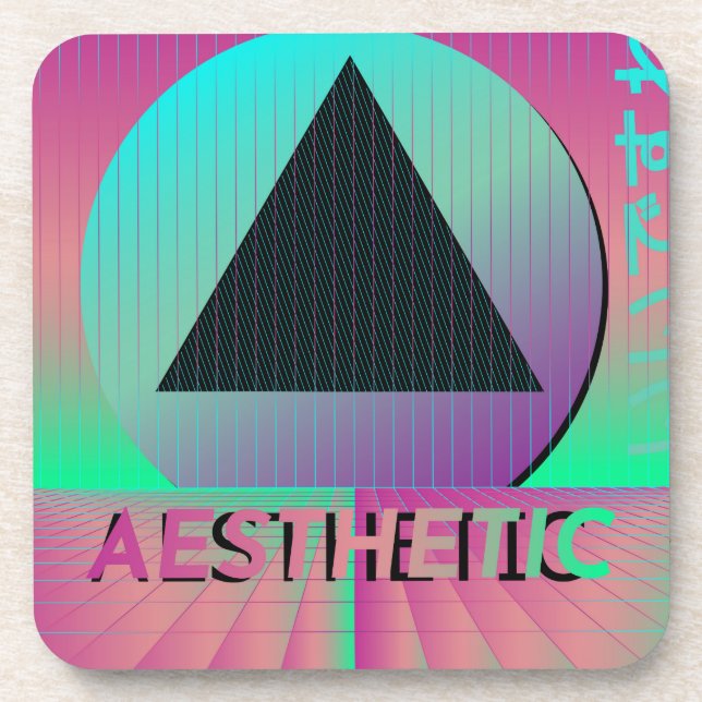 Posavasos estética de vaporwave (Frente)