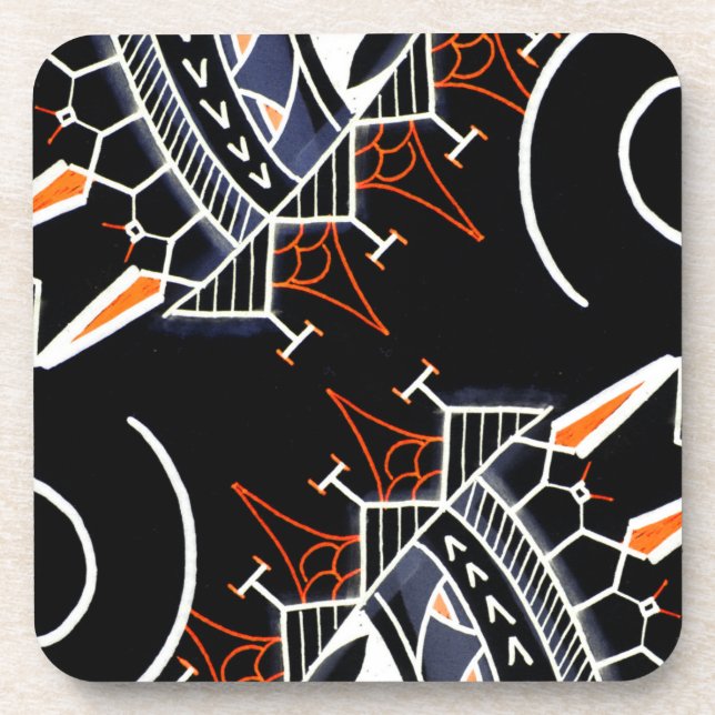 Posavasos Estilo aborigen de Australia del arte tribal negro (Frente)