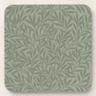 Posavasos Estilo Antiguo Verde Salvia de Patrón de Sauce de