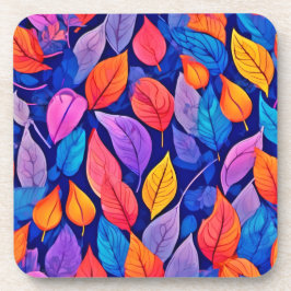 Posavasos Estilo burdel: Vibrantes patrones de hojas