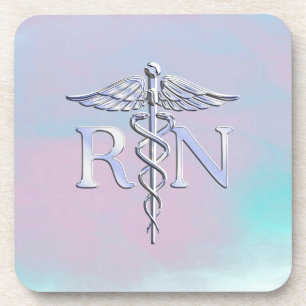 Posavasos Estilo cromado RN Caduceus Aspecto de Perla Madre
