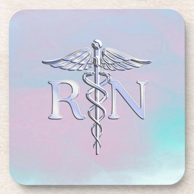 Posavasos Estilo cromado RN Caduceus Aspecto de Perla Madre  (Frente)