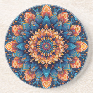 Posavasos Estilo de arte digital de flor de mandala-23907.