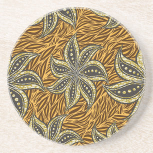 Posavasos Estilo de Batik Floral Resumen Africano