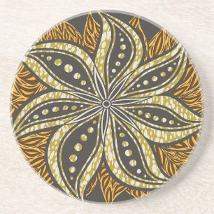 Posavasos Estilo de Batik Floral Resumen Africano