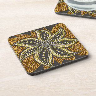 Posavasos Estilo de Batik Floral Resumen Africano