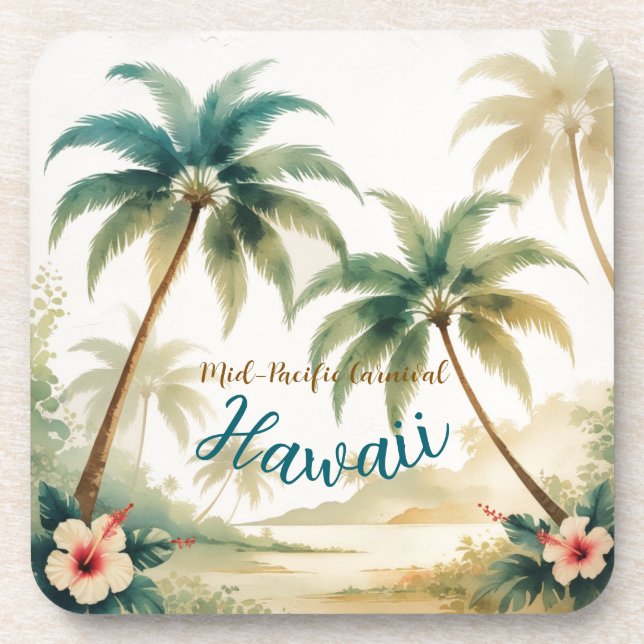 Posavasos Estilo de época Hawai Viajes Honolulu (Frente)