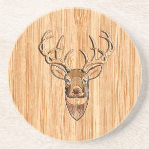 Posavasos Estilo de madera del grano del embutido de la