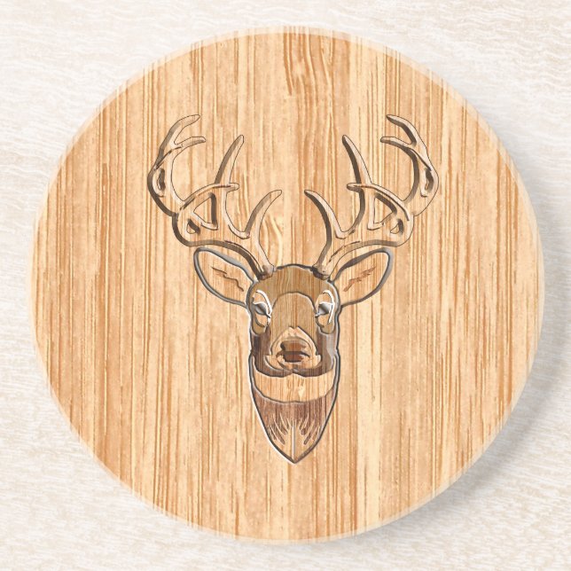 Posavasos Estilo de madera del grano del embutido de la (Frente)
