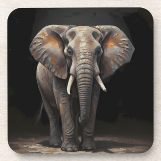 Posavasos Estilo de pintura acrílica de montaje de elefante