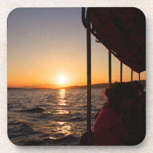 Posavasos Estilo de vida egeo en barco al atardecer en veran