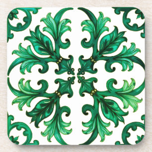 Posavasos Estilo italiano, mosaico, verde