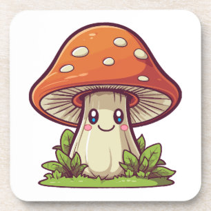 Posavasos Estilo kawaii lindo, recolección de champiñones