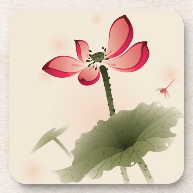 Posavasos Estilo oriental Lotus (Frente)
