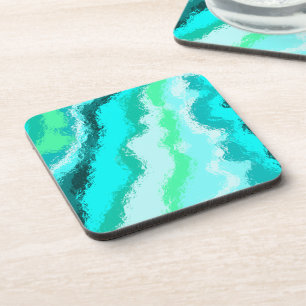Posavasos Estilo Pintado Azul Verde Acuático