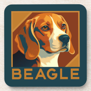 Posavasos Estilo retro de retrato de Beagle clásico