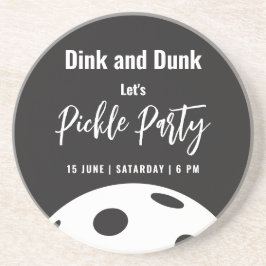Posavasos Estilo Retro Neon Black Themed Pickleball Cumpleañ