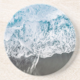 Posavasos Estiloso Camino De Playa Abstrato De La Montaña De