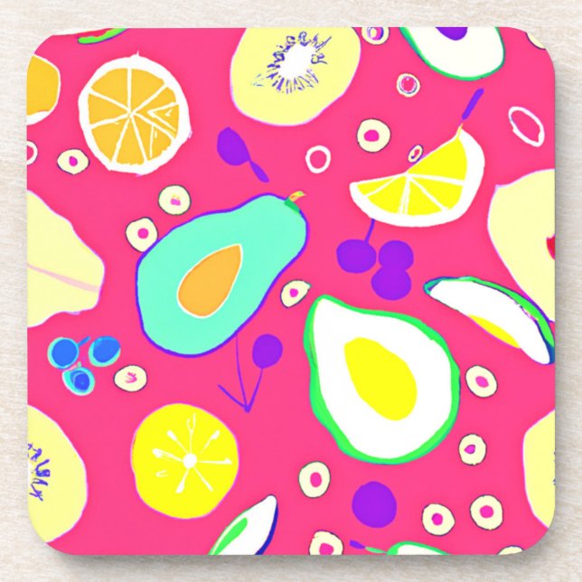 Posavasos Estiloso patrón de frutas tropicales Art. Comprar  (Frente)