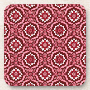 Posavasos Estiloso patrón floral de Boho - Conjunto de 6