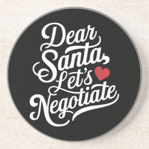 Posavasos Estimado Santa Negociemos Regalo Gracioso De Navid