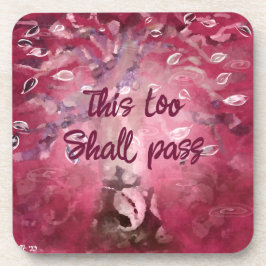 Posavasos Esto También Pasará Por El Árbol Resumen Marrón Bl