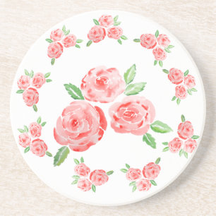 Posavasos Estos son rosas acuarelas elegantes