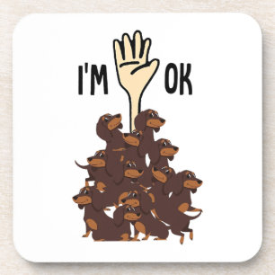 Posavasos Estoy bien, es gracioso el dueño del Mascota de pe