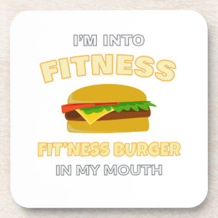 Posavasos Estoy en la hamburguesa Fitness Fit en mi comida d
