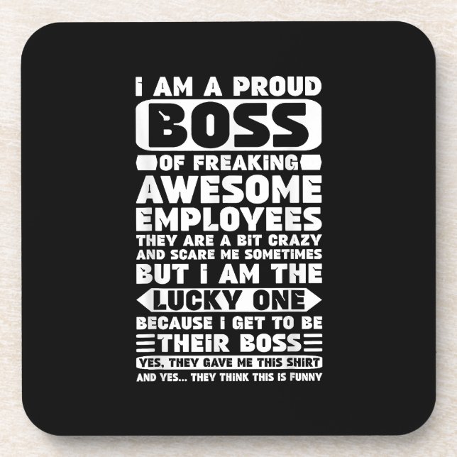 Posavasos Estoy orgullosa de ser la jefa de asombrosos emple (Frente)