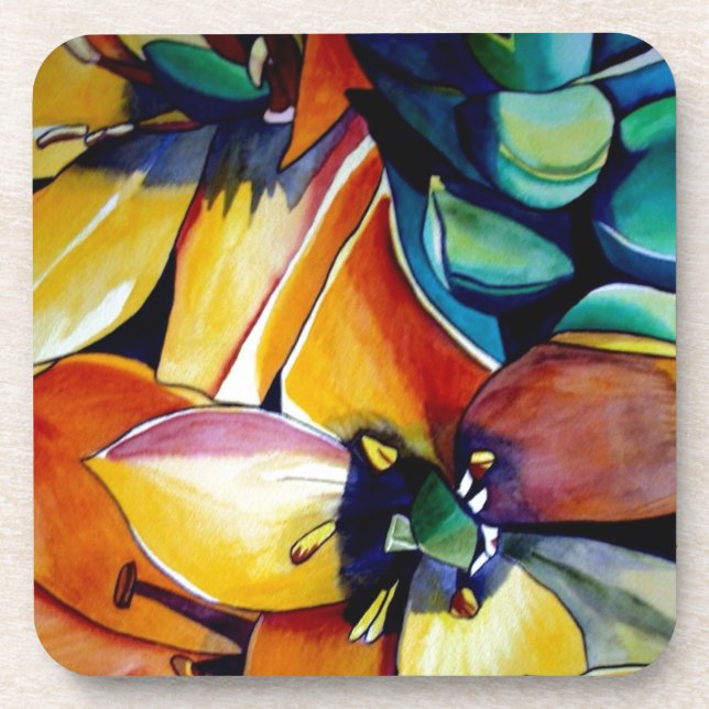 Posavasos Estrella Amarilla de Belén flor acuarela arte (Frente)