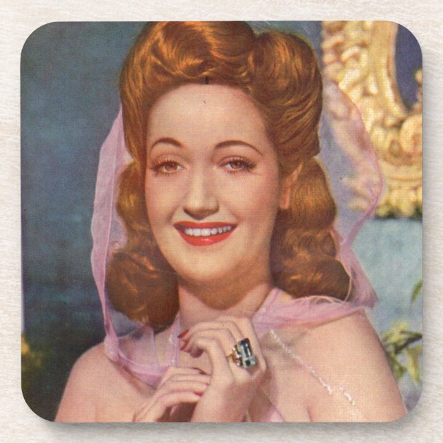 Posavasos Estrella de Dorothy Lamour de los años 40 de las f (Frente)
