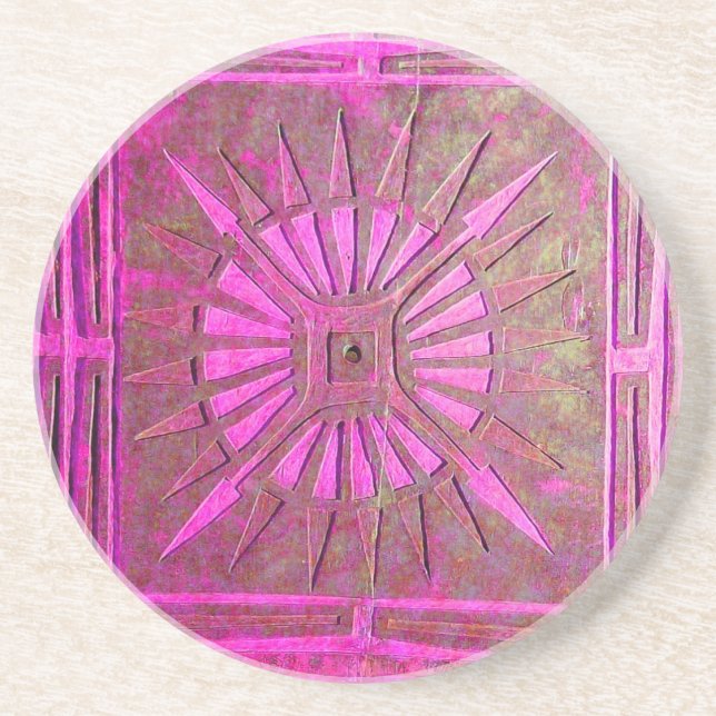 Posavasos ESTRELLA DE LA MAÑANA, púrpura rosa (Frente)