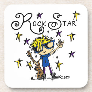 Posavasos Estrella del rock rubia del muchacho
