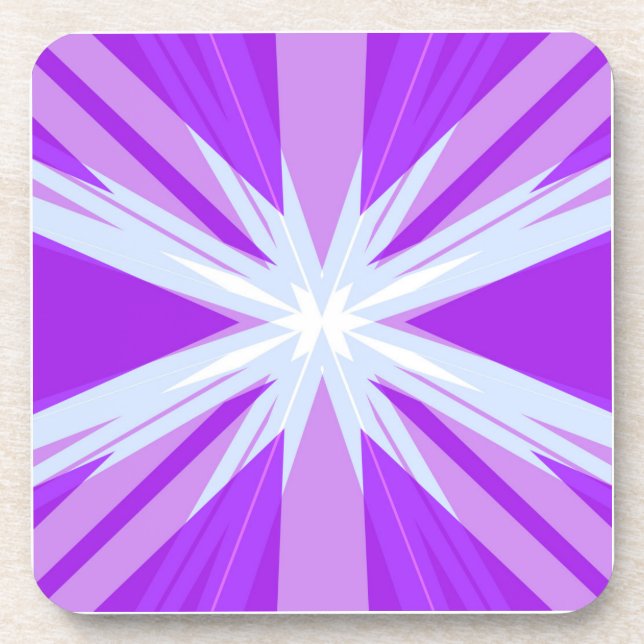 Posavasos Estrella festiva de Navidades blancos morados (Frente)